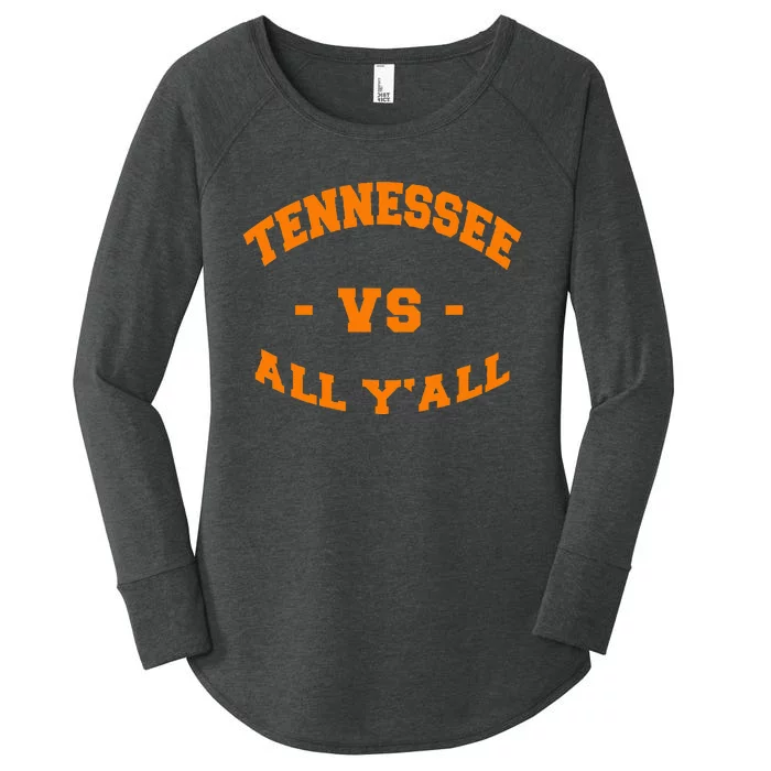 Tennessee Vs All Yall Vintage Style Orange Text Women's Perfect Tri Tunic Long Sleeve Shirt