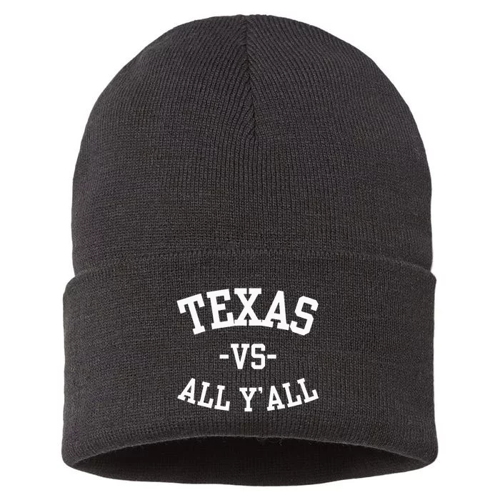 Texas Vs All Y’All Sports Vintage Southern Sustainable Knit Beanie