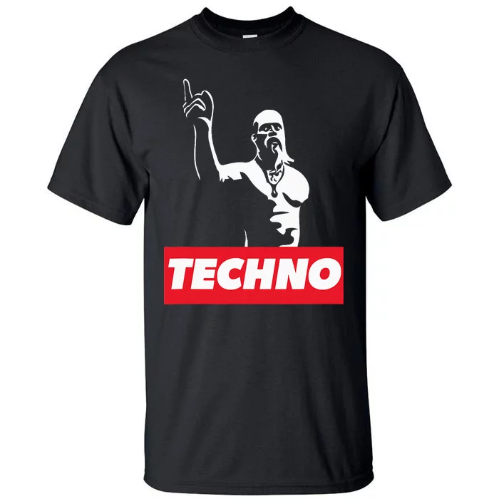 Techno Viking Art For Raver Dj Hard Techno Party Festival Tall T-Shirt