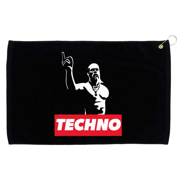 Techno Viking Art For Raver Dj Hard Techno Party Festival Grommeted Golf Towel