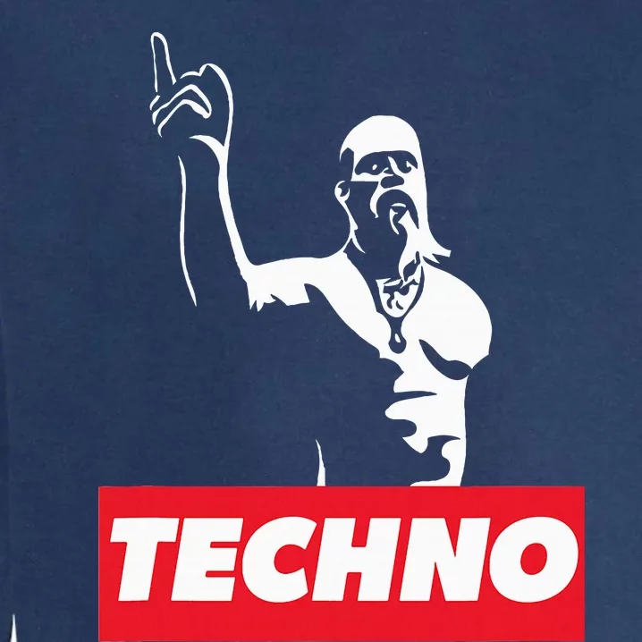 Techno Viking Art For Raver Dj Hard Techno Party Festival Garment-Dyed Sweatshirt