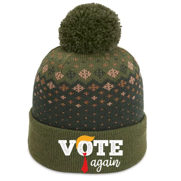 Trump Vote Again Funny Vote Trump Again Gift The Baniff Cuffed Pom Beanie