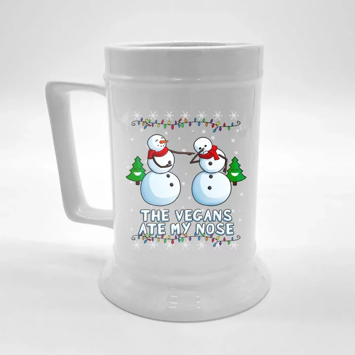 The Vegans Ate My Nose Gift Funny Christmas Great Gift Front & Back Beer Stein