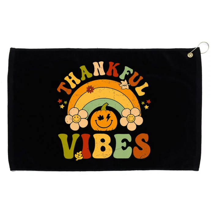 Thankful Vibes Autumn Pumpkin Harvest Festive Grommeted Golf Towel