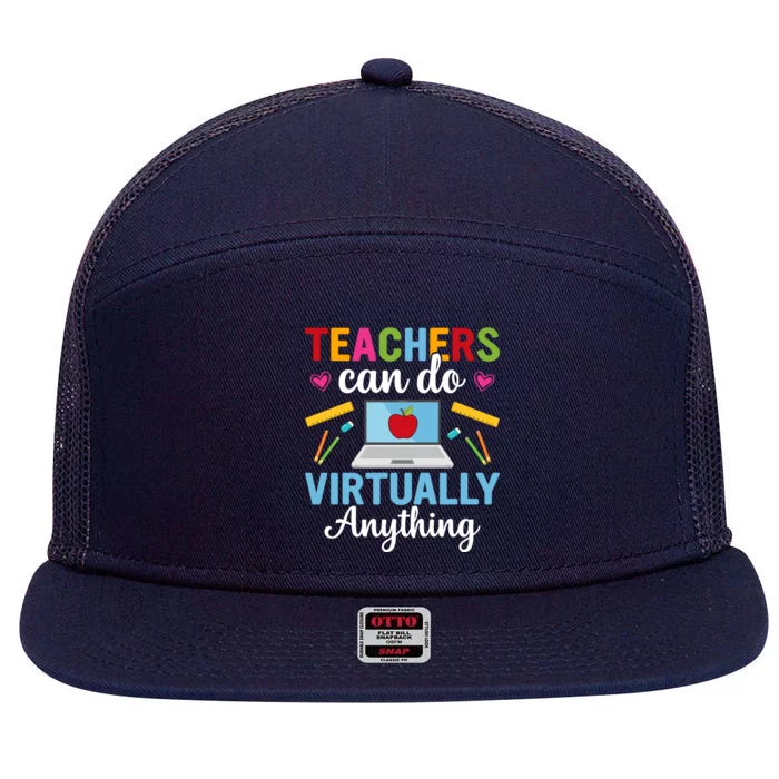 Teacher Virtuality Back To School Gift 7 Panel Mesh Trucker Snapback Hat