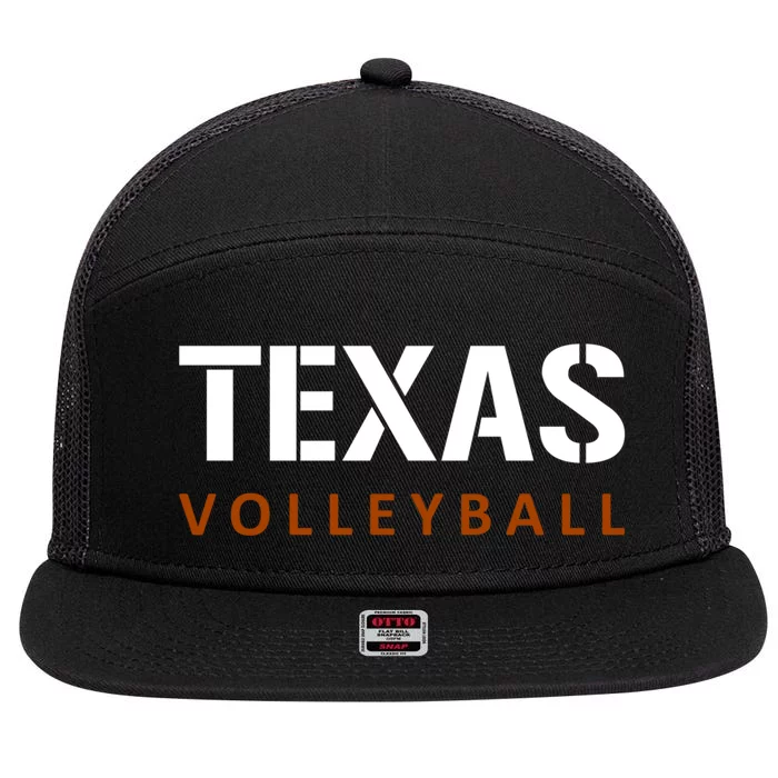 Texas Volleyball Block Style 7 Panel Mesh Trucker Snapback Hat