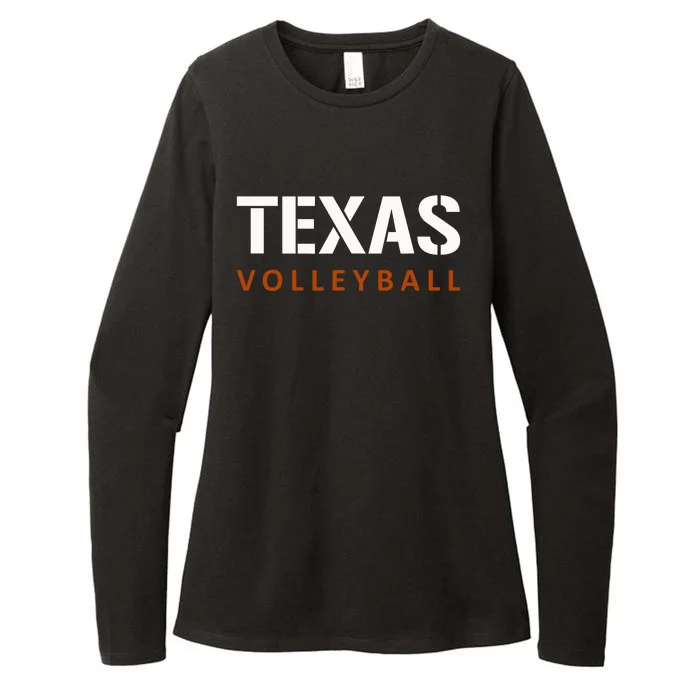 Texas Volleyball Block Style Womens CVC Long Sleeve Shirt