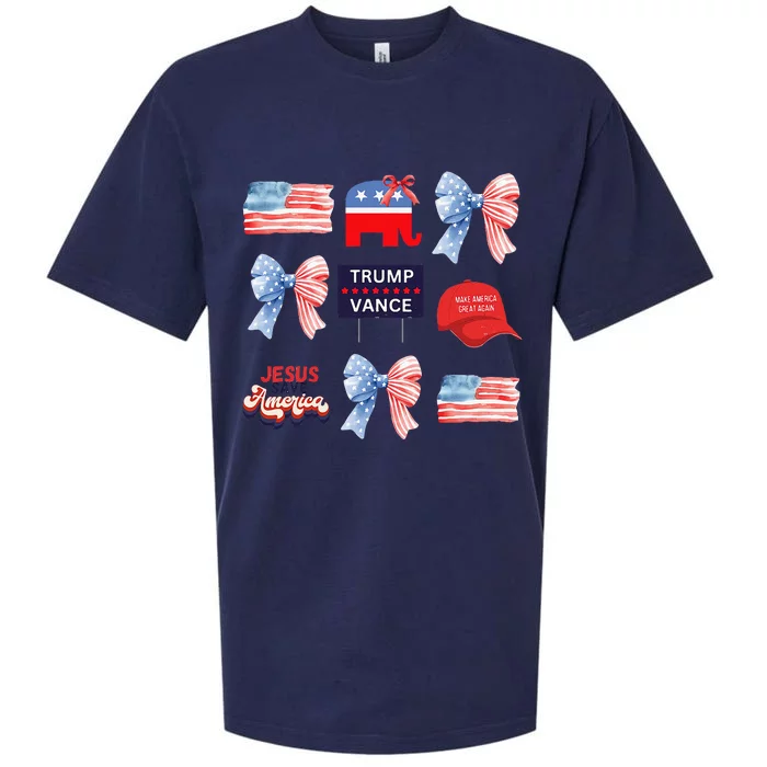 Trump Vance Bow Coquette Vote Presidential 2024 Election Sueded Cloud Jersey T-Shirt