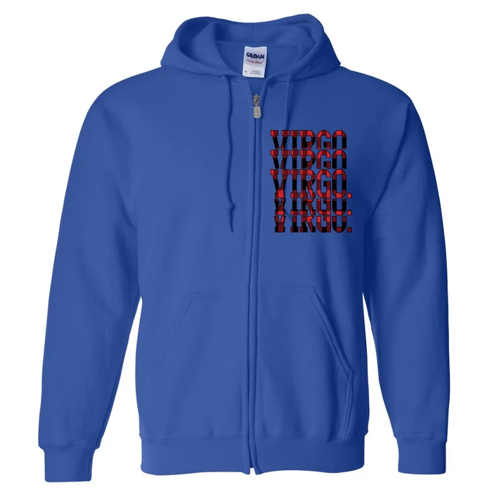 Team Virgo Birthday August September Buffalo Plaid Cute Gift Full Zip Hoodie