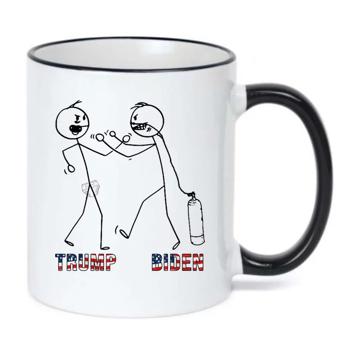 Trump Vs Biden Funny Debate Stickfigure Black Color Changing Mug