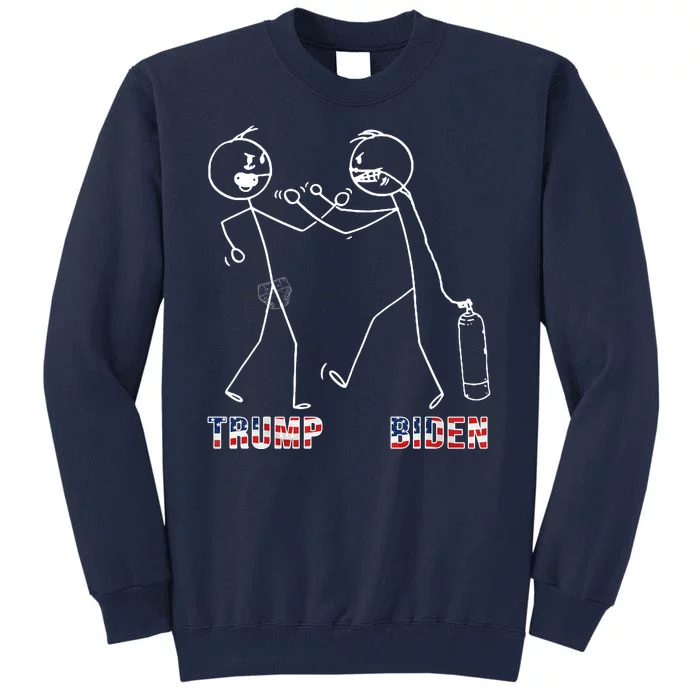 Trump Vs Biden Funny Debate Stickfigure Tall Sweatshirt