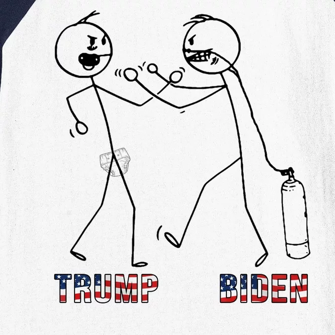 Trump Vs Biden Funny Debate Stickfigure Baseball Sleeve Shirt