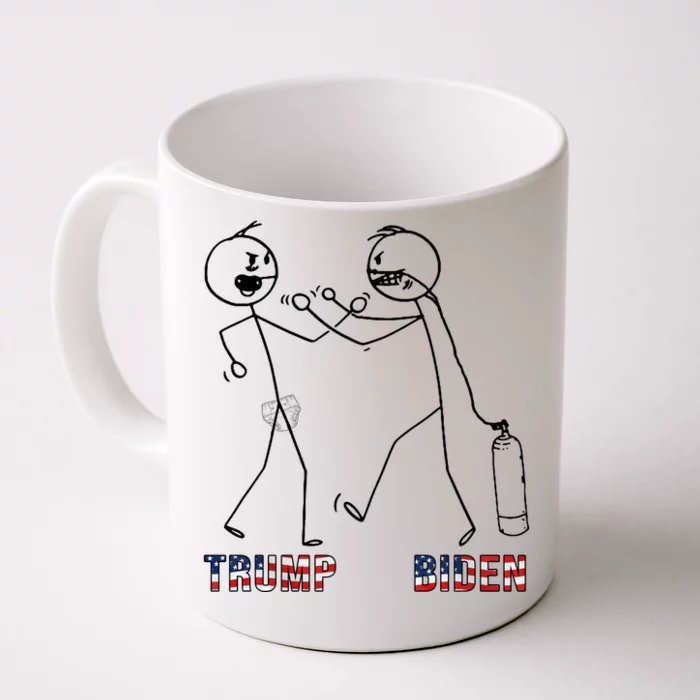 Trump Vs Biden Funny Debate Stickfigure Front & Back Coffee Mug