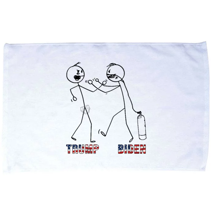 Trump Vs Biden Funny Debate Stickfigure Microfiber Hand Towel