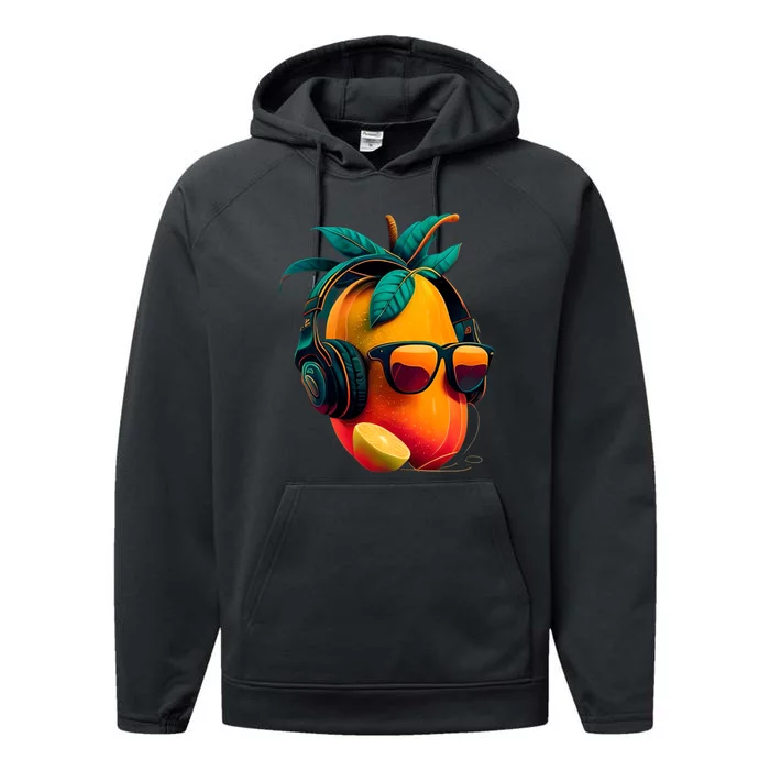 Tropical Vibes Chill Mango DJ Summer Music Style Performance Fleece Hoodie