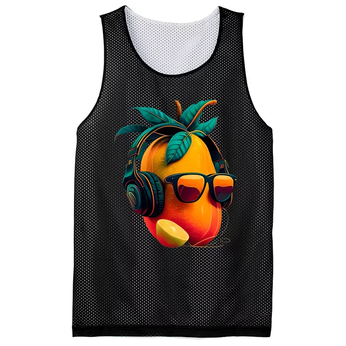 Tropical Vibes Chill Mango DJ Summer Music Style Mesh Reversible Basketball Jersey Tank