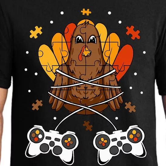 Turkey VideoGame Controller Thanksgiving Day Funny Gamer Pajama Set