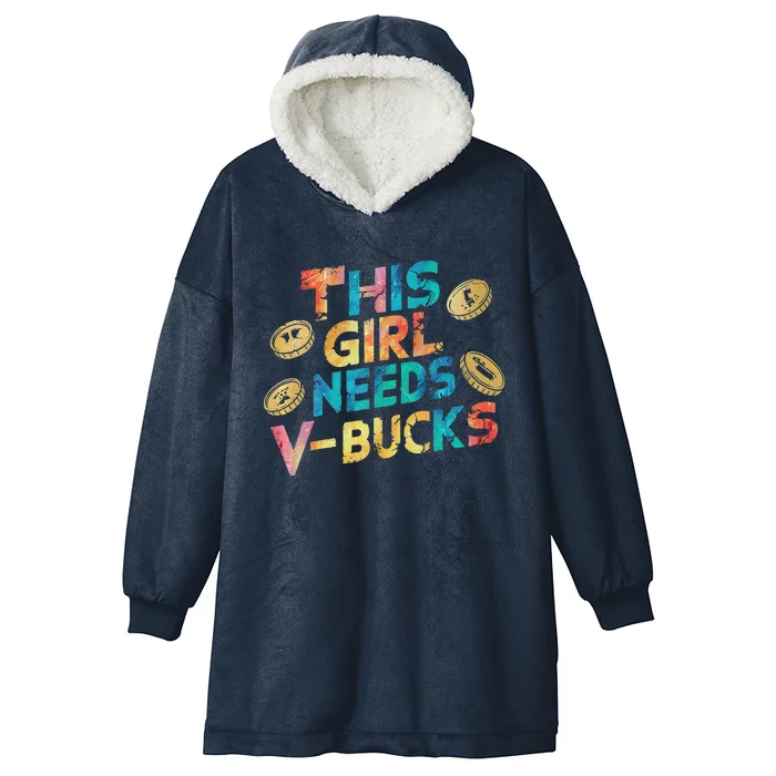 Thisneeds Vbucks Cool Gaming Graphic Design Premium Hooded Wearable Blanket