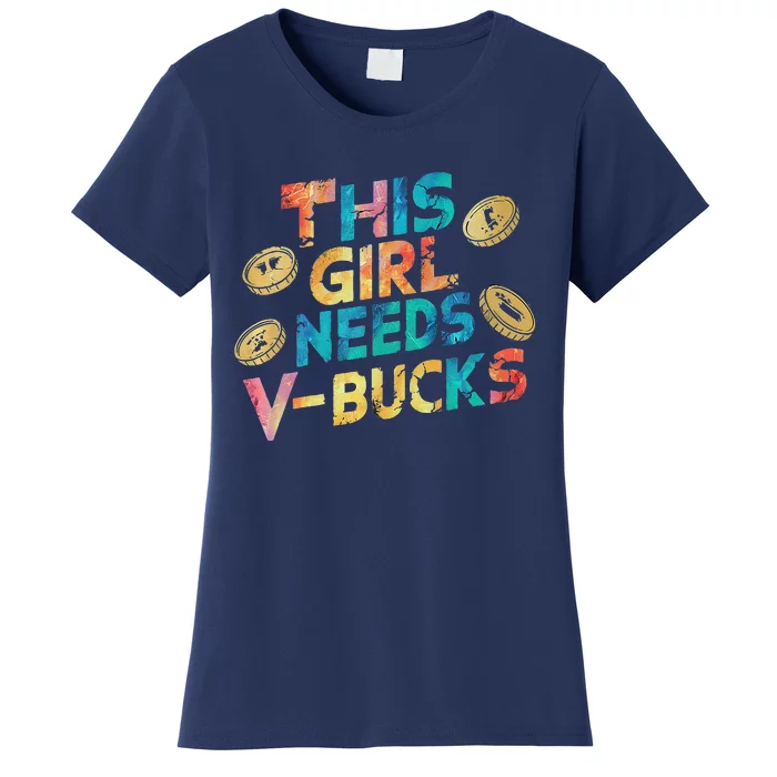 Thisneeds Vbucks Cool Gaming Graphic Design Premium Women's T-Shirt