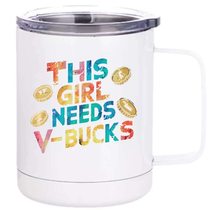 Thisneeds Vbucks Cool Gaming Graphic Design Premium Front & Back 12oz Stainless Steel Tumbler Cup