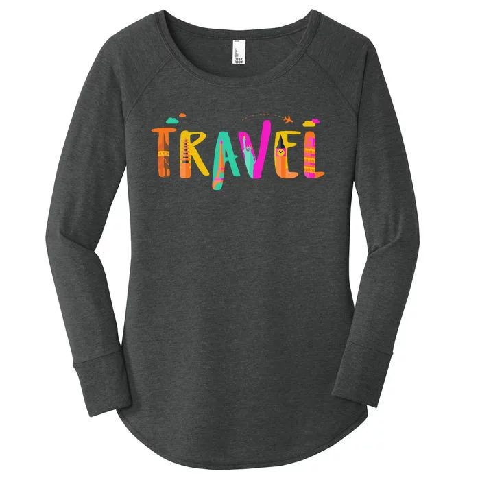 Travel Vacation Cute Gift Women's Perfect Tri Tunic Long Sleeve Shirt