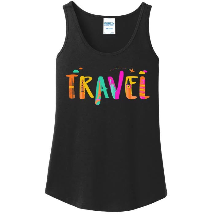 Travel Vacation Cute Gift Ladies Essential Tank