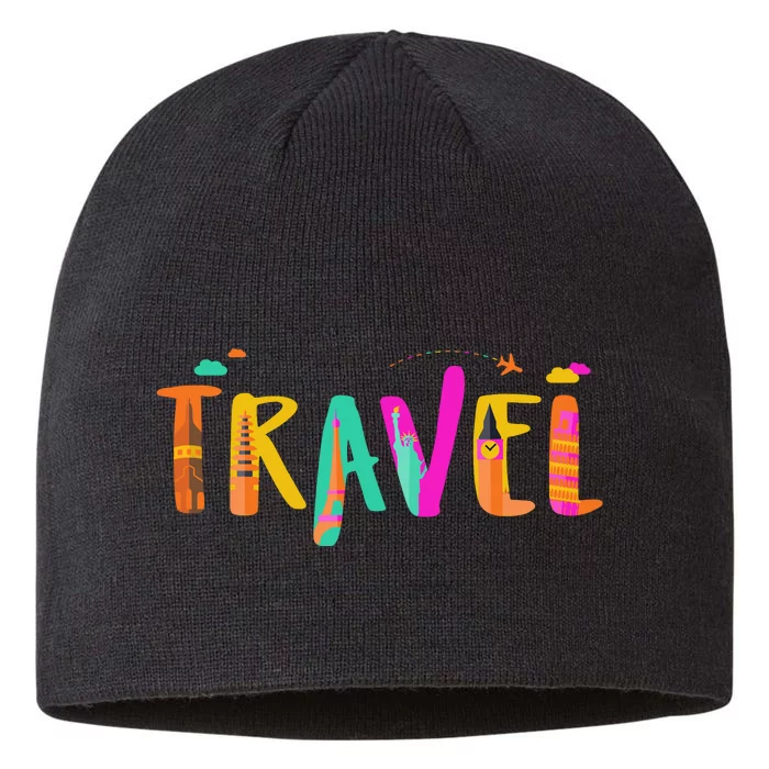 Travel Vacation Cute Gift 8 1/2in Sustainable Knit Beanie