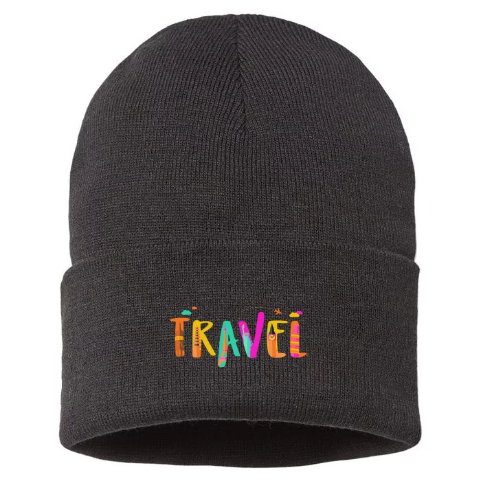 Travel Vacation Cute Gift Sustainable Knit Beanie