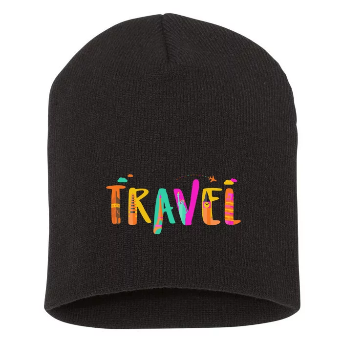 Travel Vacation Cute Gift Short Acrylic Beanie