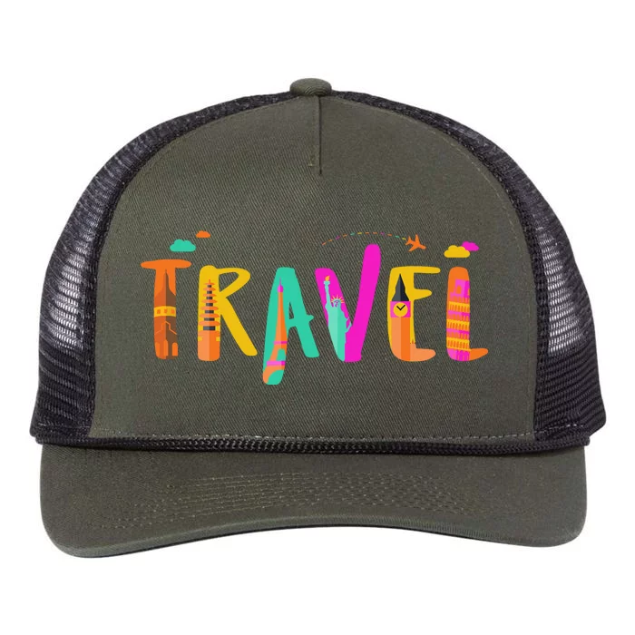 Travel Vacation Cute Gift Retro Rope Trucker Hat Cap