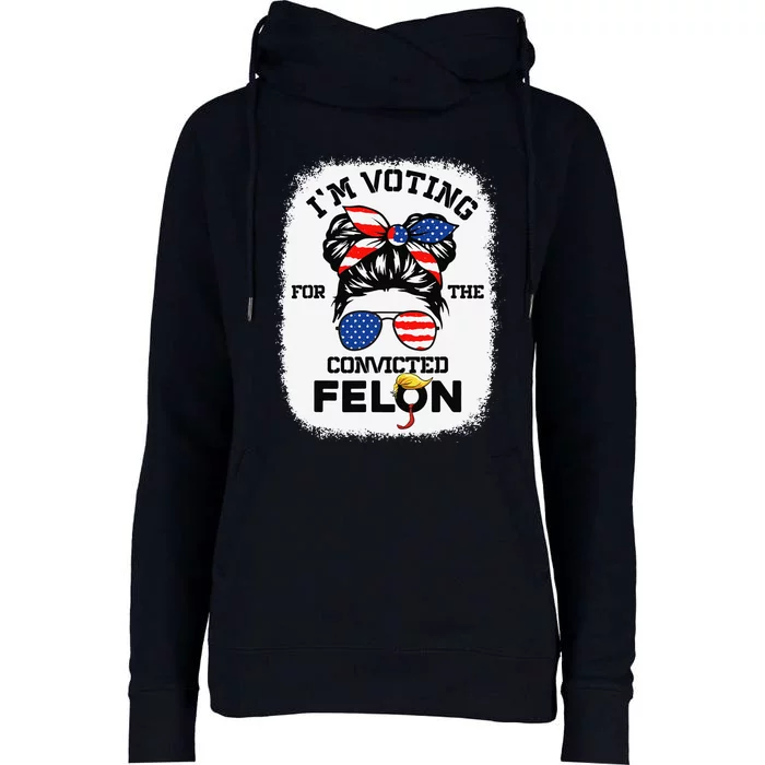 TrumpiM Voting Convicted Felon 2024 Vote Trump 45 47 Womens Funnel Neck Pullover Hood