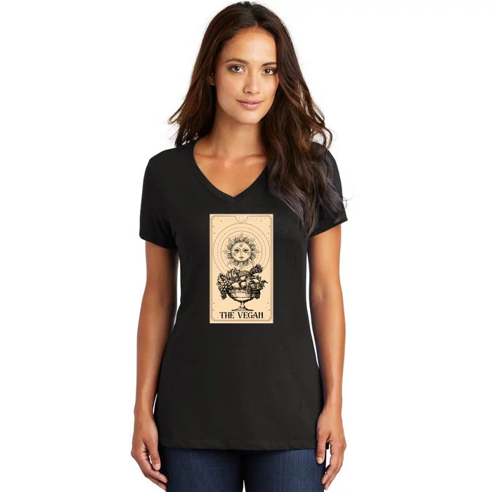 The Vegan Cute Tarot Card Women's V-Neck T-Shirt