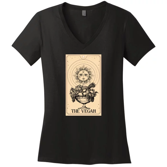 The Vegan Cute Tarot Card Women's V-Neck T-Shirt