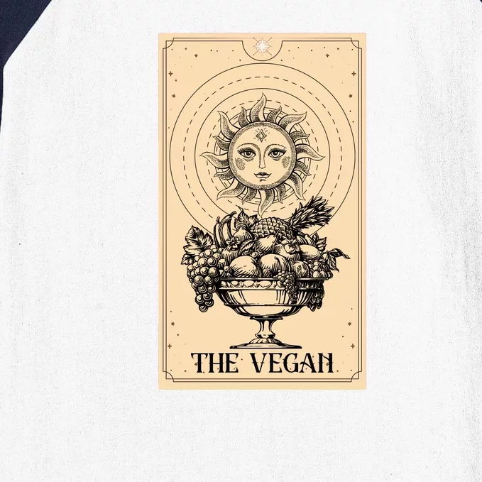 The Vegan Cute Tarot Card Baseball Sleeve Shirt