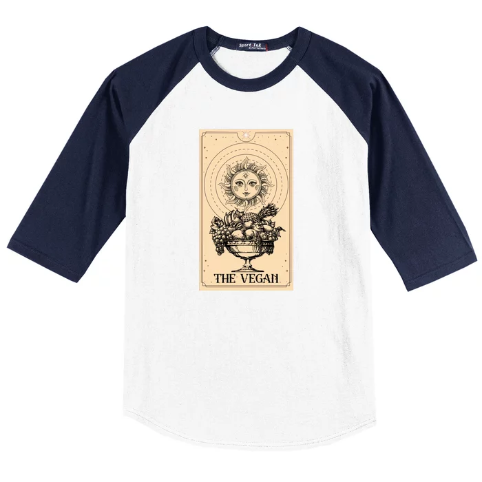 The Vegan Cute Tarot Card Baseball Sleeve Shirt