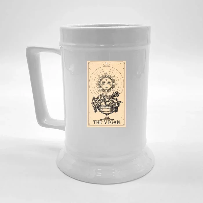 The Vegan Cute Tarot Card Front & Back Beer Stein