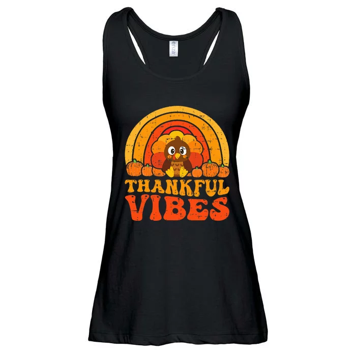 Thankful Vibes Cute Little Pilgrim Gift Thanksgiving Ladies Essential Flowy Tank