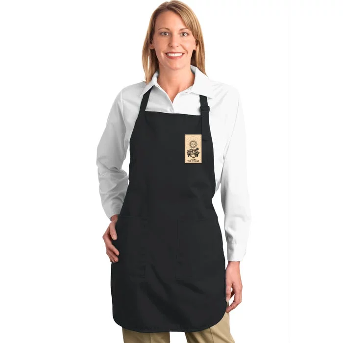 The Vegan Cute Tarot Card Full-Length Apron With Pocket