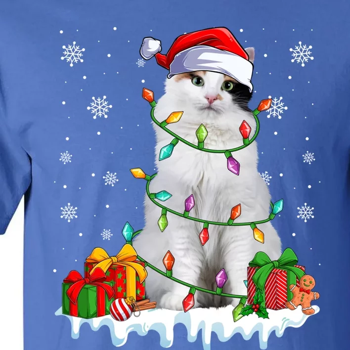 Turkish Van Cat Xmas Light Christmas Kitten Lover Gift Tall T-Shirt