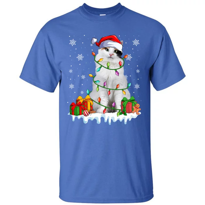 Turkish Van Cat Xmas Light Christmas Kitten Lover Gift Tall T-Shirt