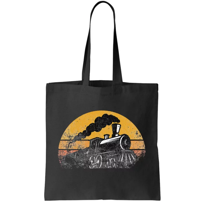 Train Vintage Distressed Retro Engineer Engine Conductor Tote Bag