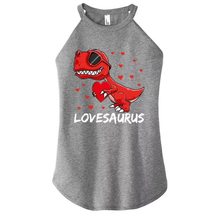 Tgiftrex Valentines Day Dinosaur Funny Gift Women’s Perfect Tri Rocker Tank