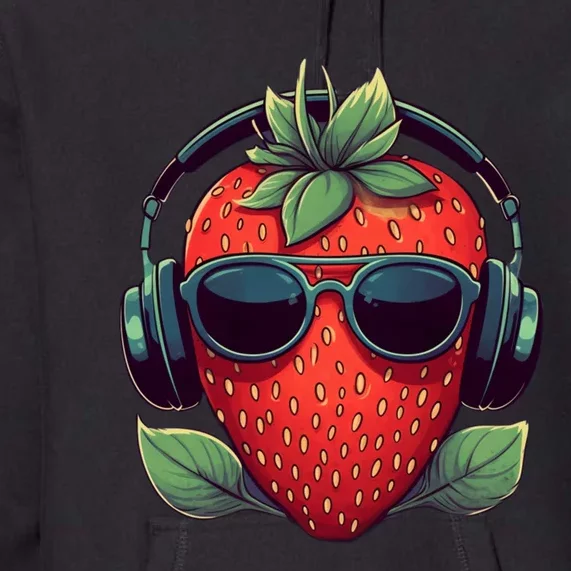 Tropical Vibes DJ Stawberry Summer Music Style Premium Hoodie