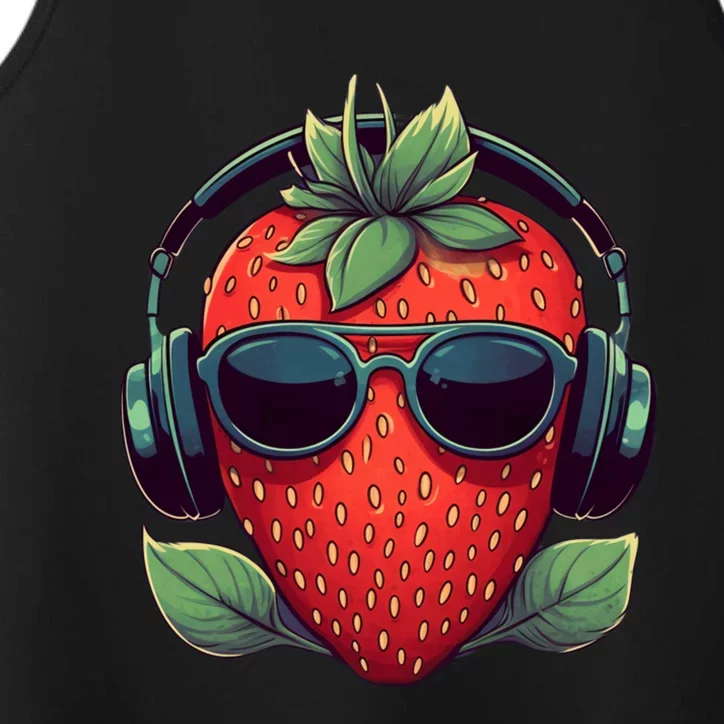 Tropical Vibes DJ Stawberry Summer Music Style Performance Tank