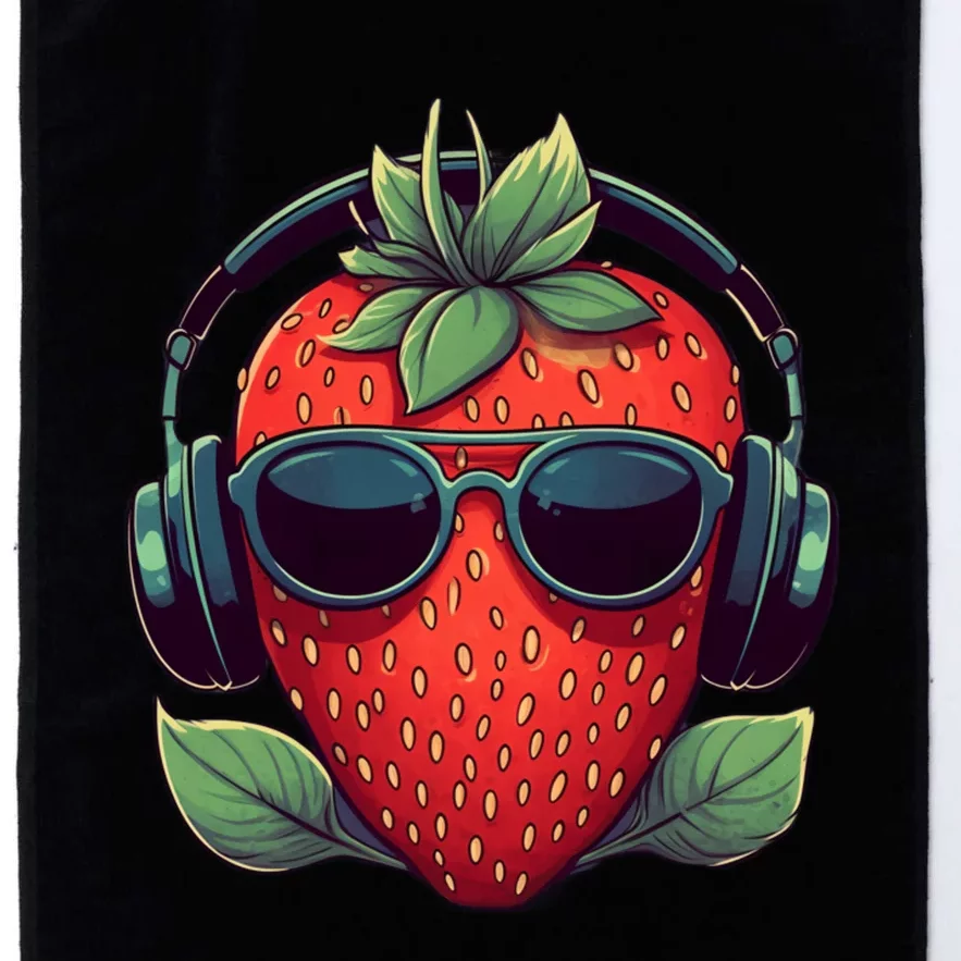 Tropical Vibes DJ Stawberry Summer Music Style Platinum Collection Golf Towel