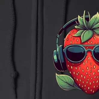 Tropical Vibes DJ Stawberry Summer Music Style Full Zip Hoodie