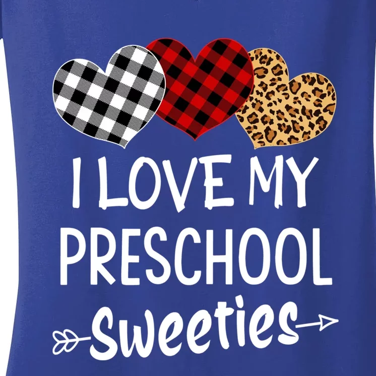 Teacher Valentines Day Gift I Love My Preschool Sweeties Cool Gift Women's V-Neck T-Shirt