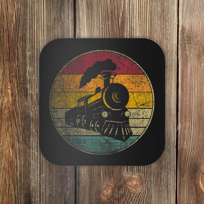 Train Vintage Distressed Retro Engineer Engine Conductor TShirt Coaster