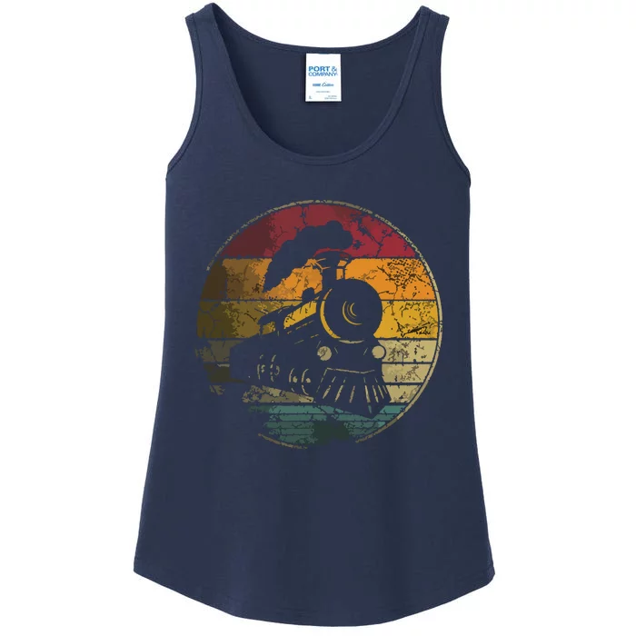 Train Vintage Distressed Retro Engineer Engine Conductor Ladies Essential Tank