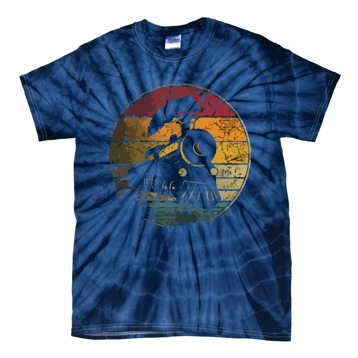 Train Vintage Distressed Retro Engineer Engine Conductor Tie-Dye T-Shirt